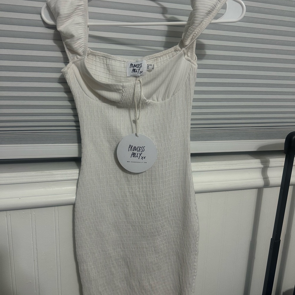 Princess Polly White Ribbed Dress